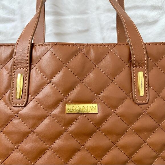 Joy & Iman Caramel Brown Leather Tote Bag - Picture 5 of 8